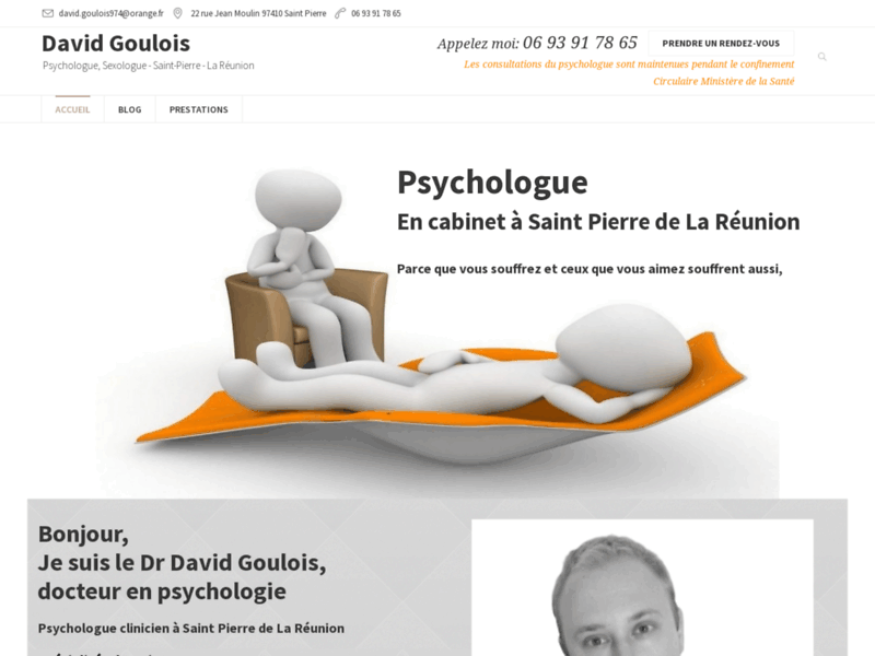 Screenshot du site : Psychologue ile de la réunion