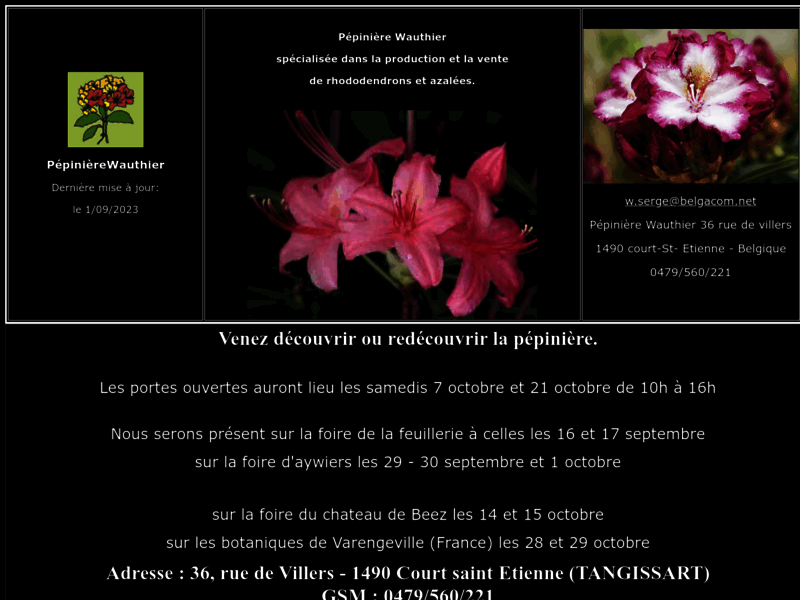 pépinière wauthier specialisee dans la production et la vente de rhododendrons et azalées