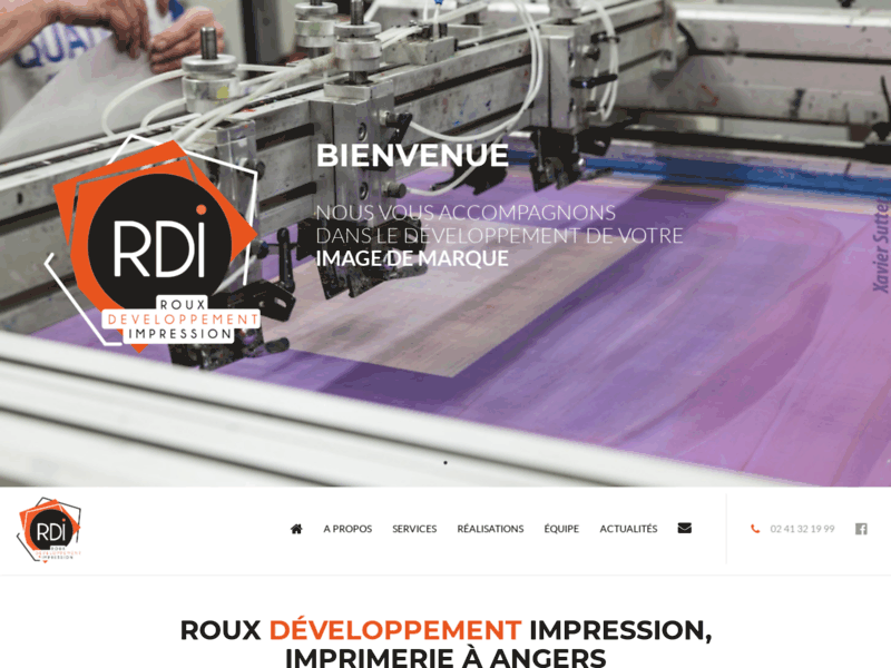 Screenshot du site : ROUX DÉVELOPPEMENT IMPRESSION, IMPRIMERIE À ANGER