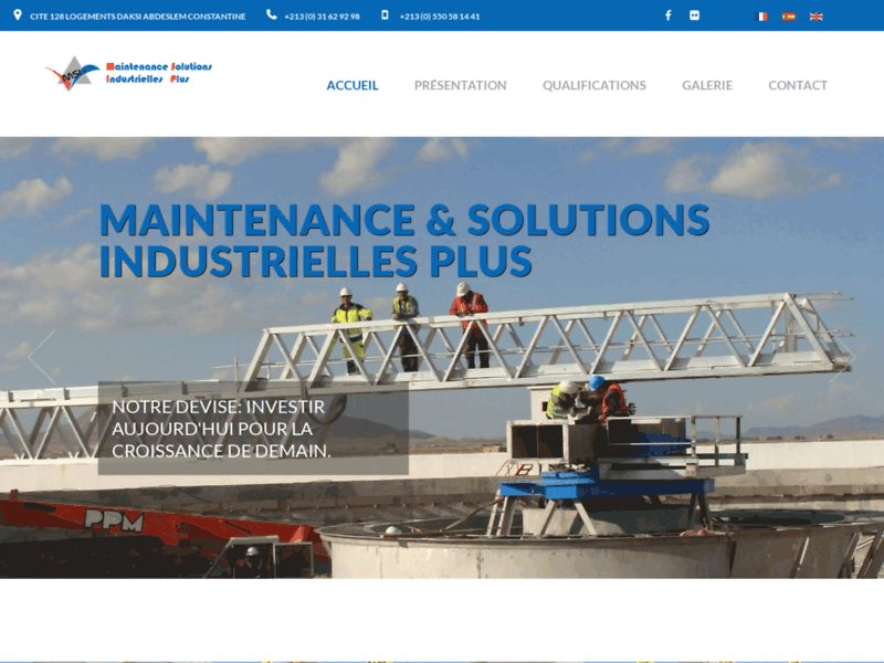 Screenshot du site : Maintenance Solutions Industrielles Plus