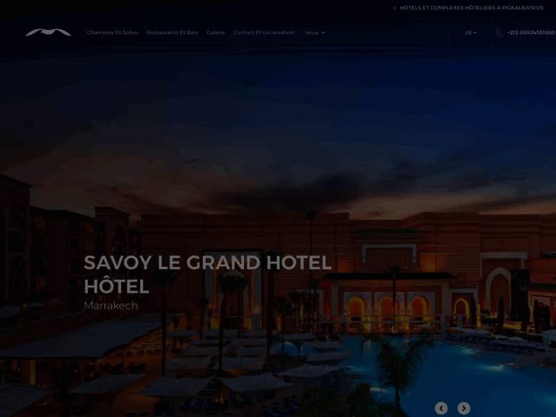 Screenshot du site : hotel luxe marrakech