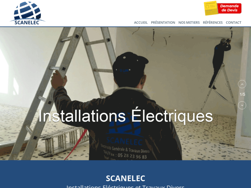 Screenshot du site : Installations Électriques et Travaux Divers