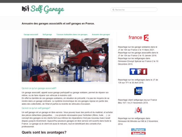 Page d'accueil Selfgarage