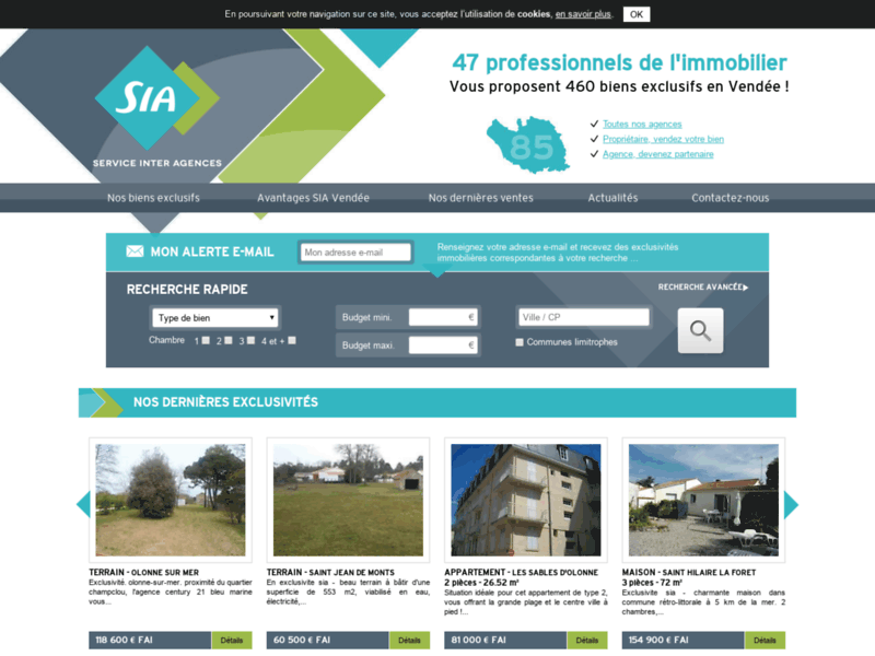 Screenshot du site : Sia Vendée