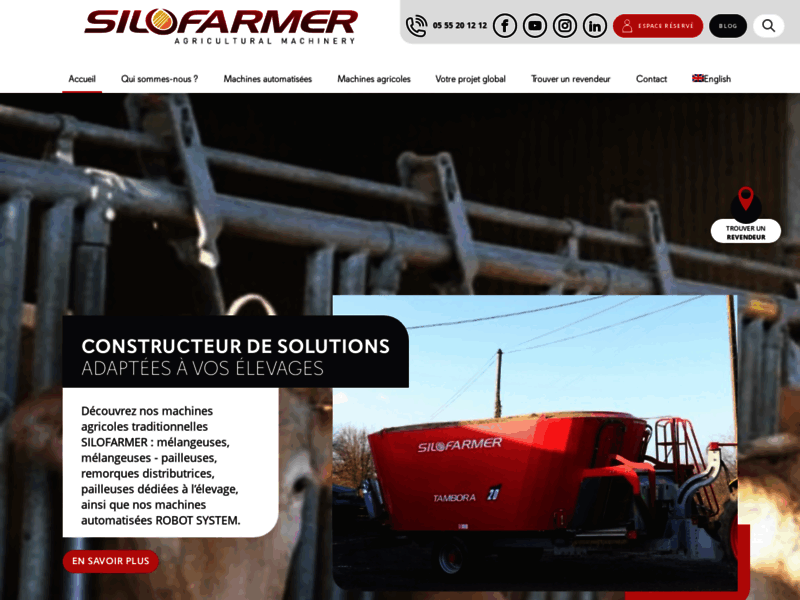 Screenshot du site : Fabrication de machines agricoles