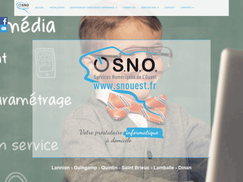 Screenshot du site : SNO - Services Numériques de L'Ouest
