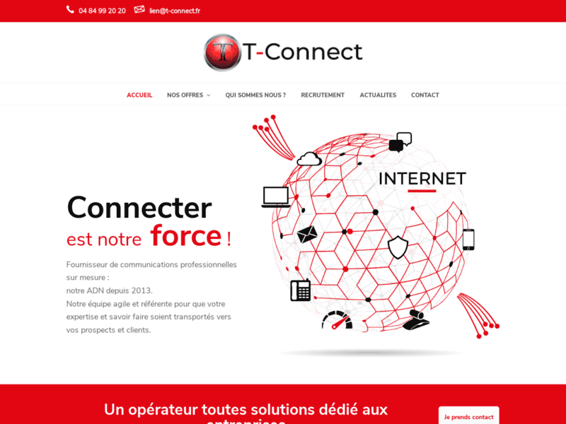 Screenshot du site : FAI Très haut débit - Téléphonie VoIP – Web Agency