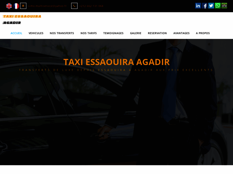 Screenshot du site : Taxi Transport Essaouira