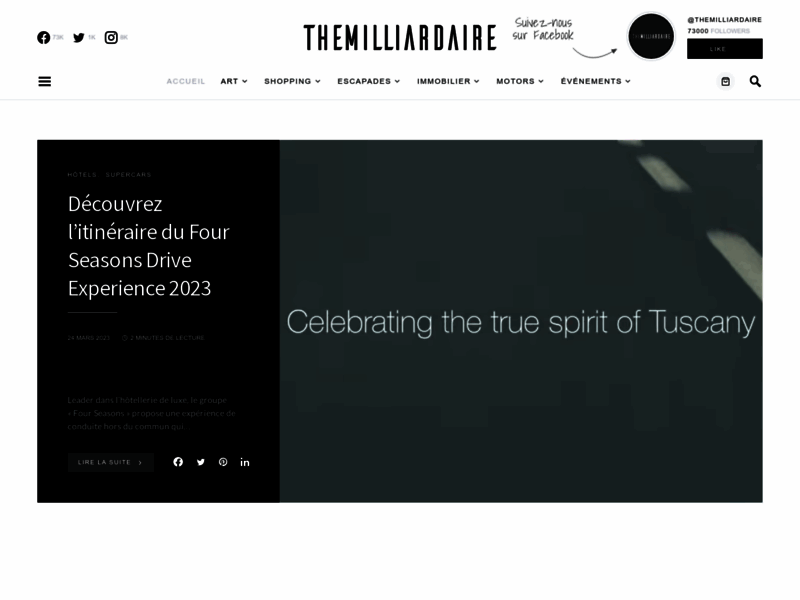 Screenshot du site : TheMilliardaire