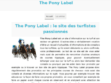 The Pony Label : mat�riel poney en direct du fabricant !