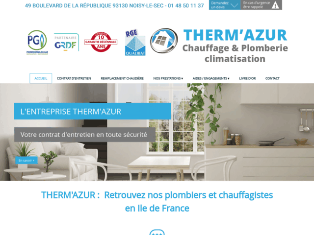 Plomberie-Chauffagiste : Therm'Azur à Noisy-Le-Sec (93)