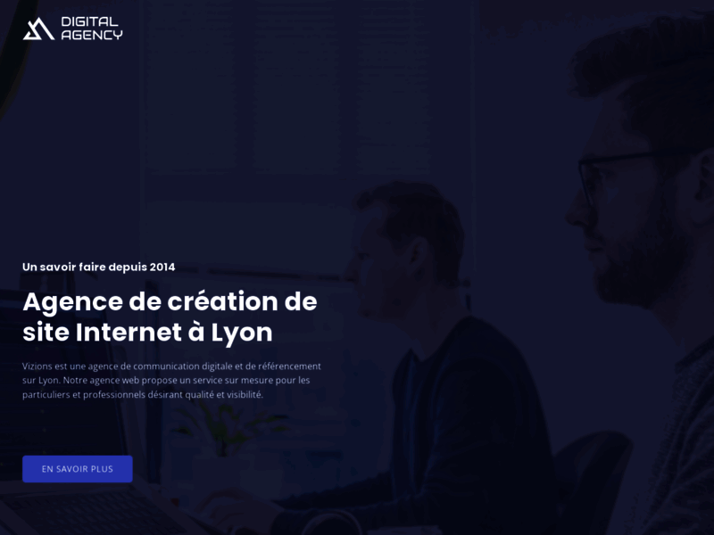 Screenshot du site : Vizions agence de communication Lyon, publicité