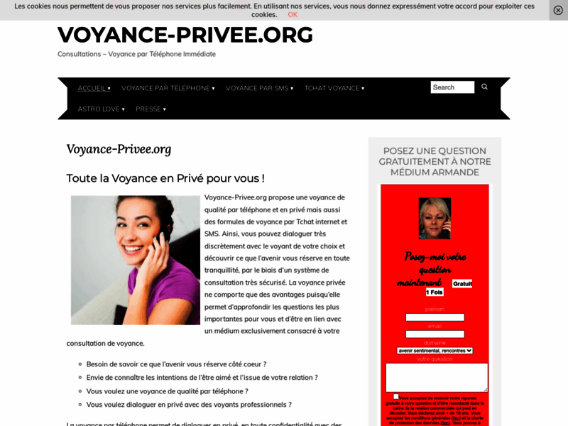 Screenshot du site : La Voyance Privée