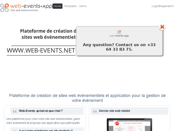Web-Events : Cr�ation gratuite de sites Internet