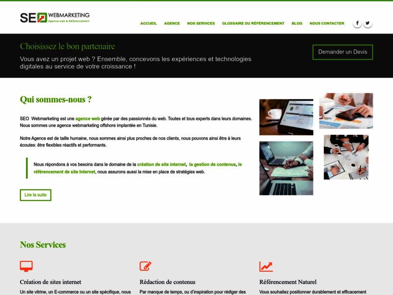 Screenshot du site : SEO Webmarketing:Nous boostons votre référencement