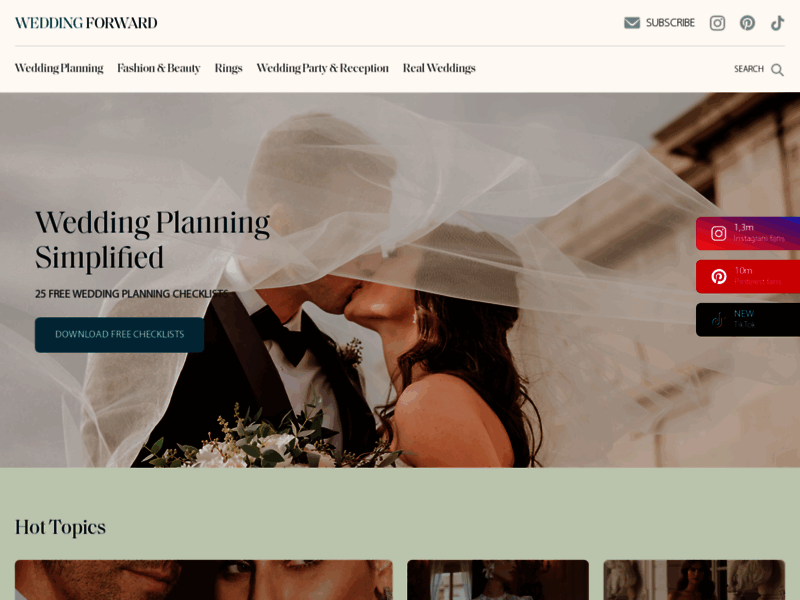 Site screenshot : WeddingForward
