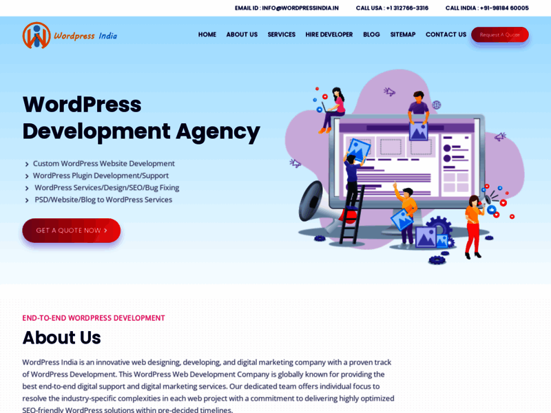 Site screenshot : Wordpress India - Wordpress Website Development