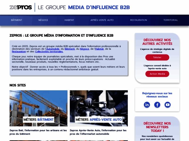 Capture d'écran du site zepros.fr