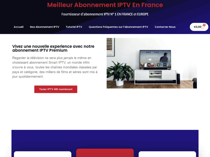 Screenshot du site : Abonnement SMART IPTV