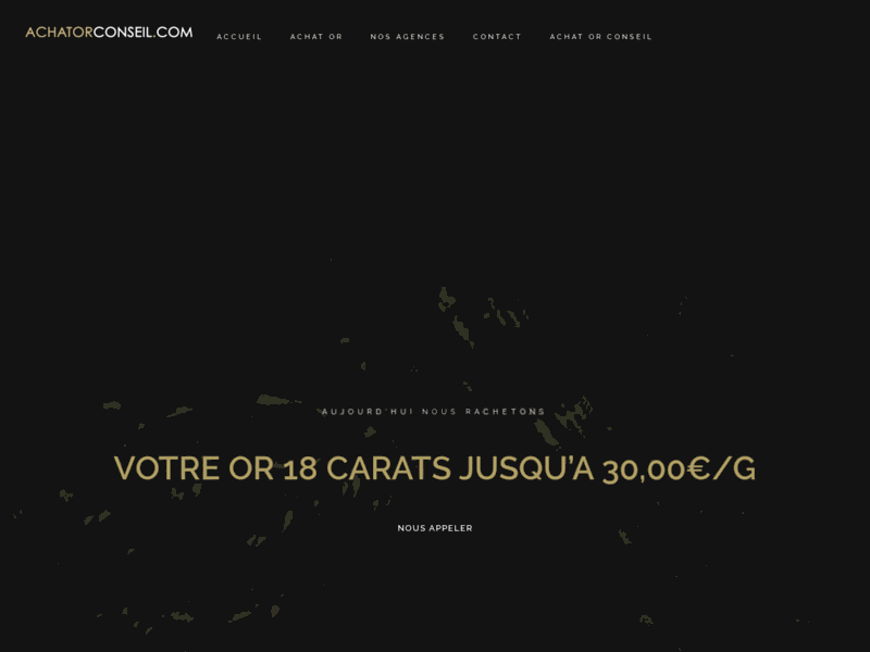 Screenshot du site : Achat Or Toulon