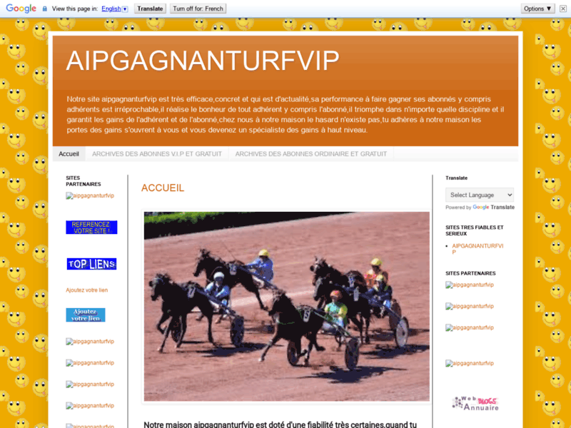 Screenshot du site : aipgagnanturfvip