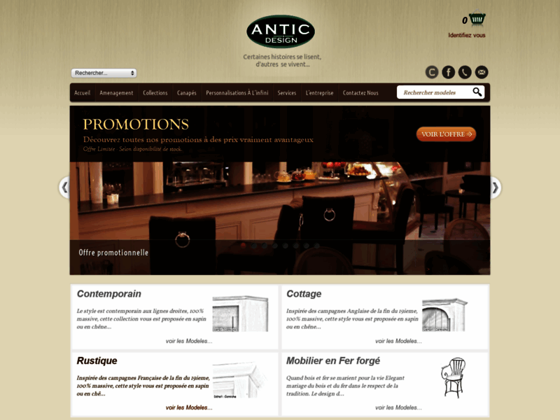 Screenshot du site : Antic Design