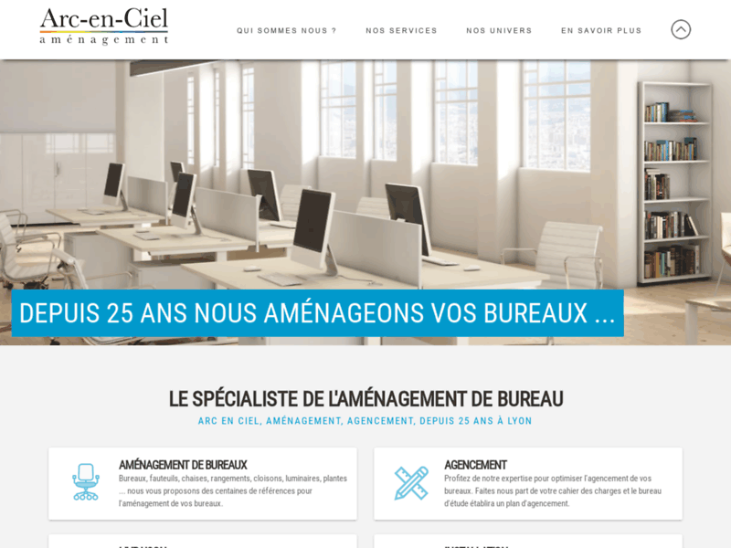 Screenshot du site : Arc en Ciel Aménagement
