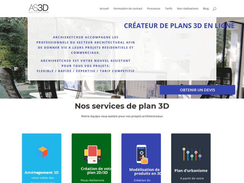 Screenshot du site : Conception de plan 3d en ligne