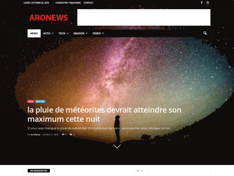Screenshot du site : AroNews actualite