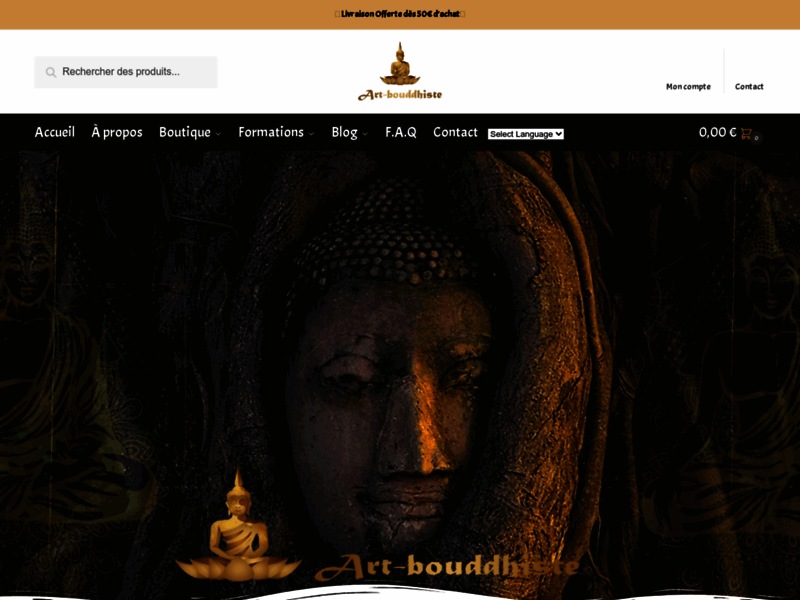 Screenshot du site : Art Bouddhiste