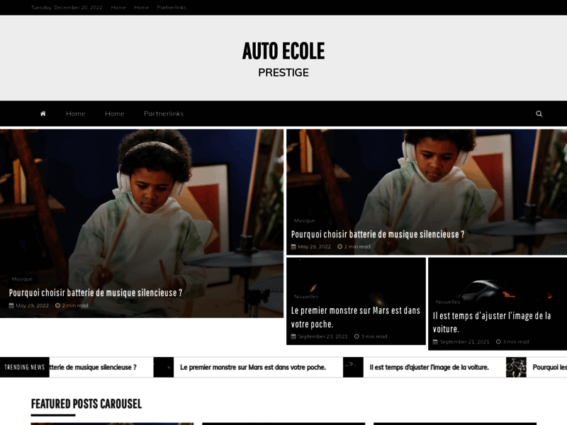 Screenshot du site : Auto École à Paris 20