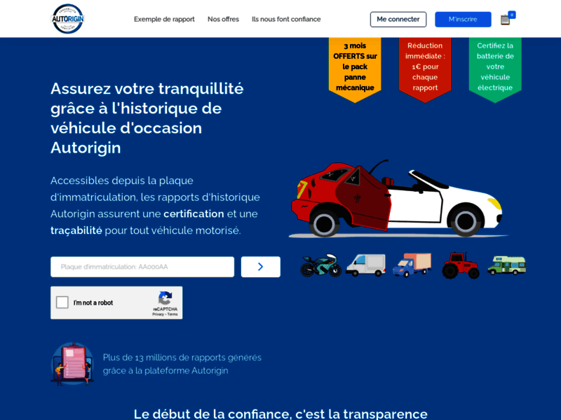 Screenshot du site : RAPPORT D'HISTORIQUE AUTORIGIN