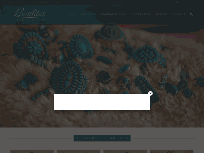 Screenshot du site : Banditas Bijoux