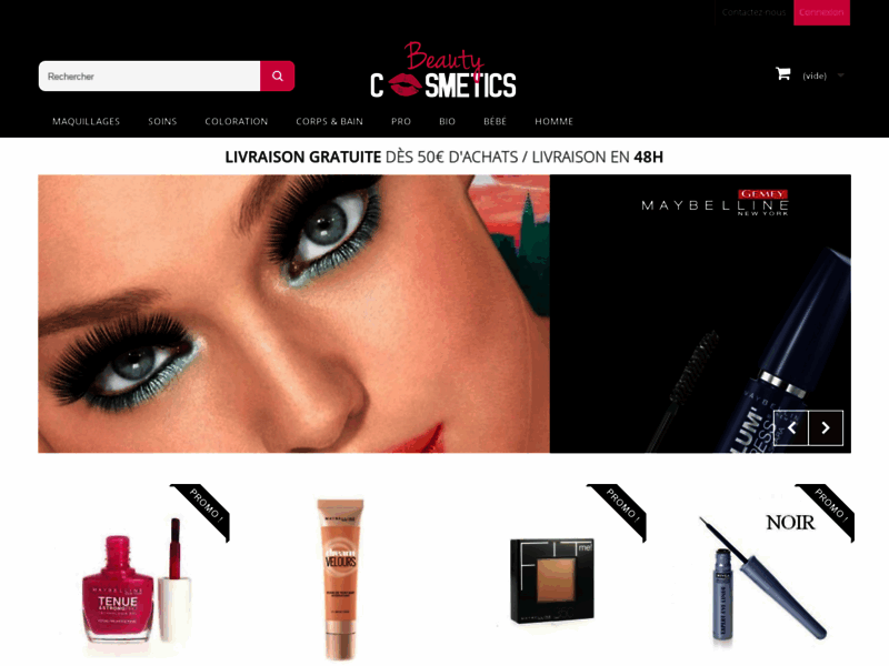 Screenshot du site : Beauty Cosmetics