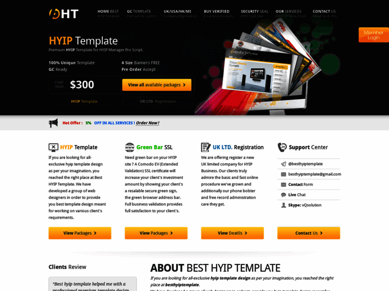 Site screenshot : Best HYIP Template
