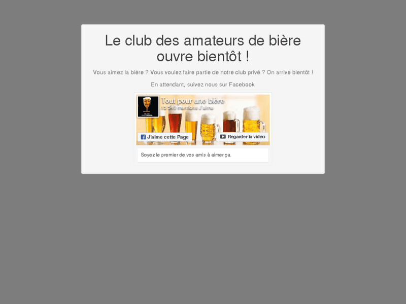 Screenshot du site : Club des amateurs de Bière