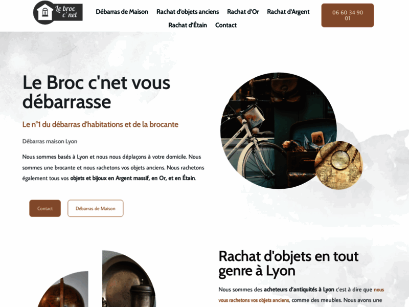 Screenshot du site : Broc C Net - Débarras maison Lyon