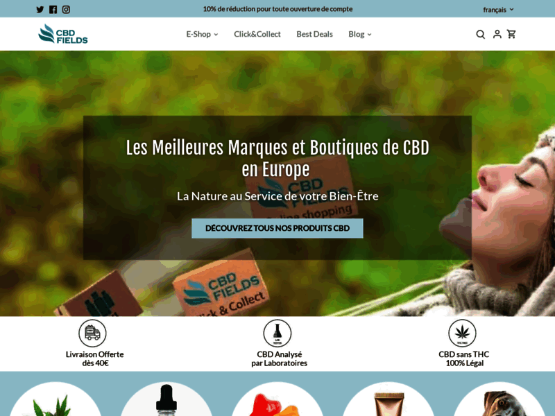 Screenshot du site : Cbd-fields.fr