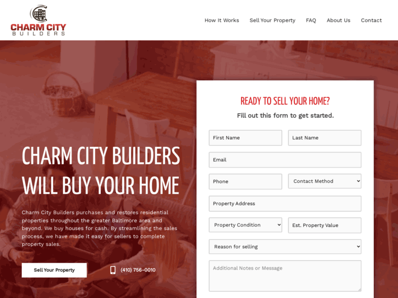 Site screenshot : Charm City Builders