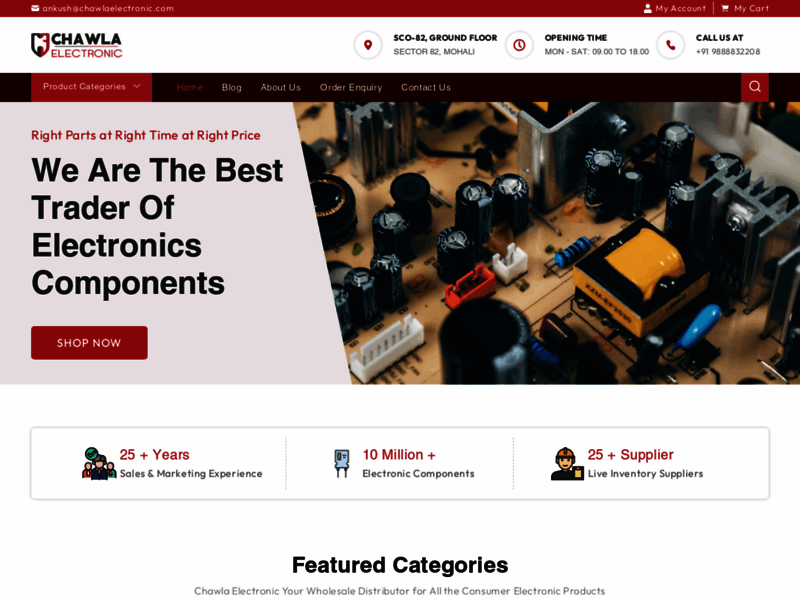 Site screenshot : Chawla Electronics