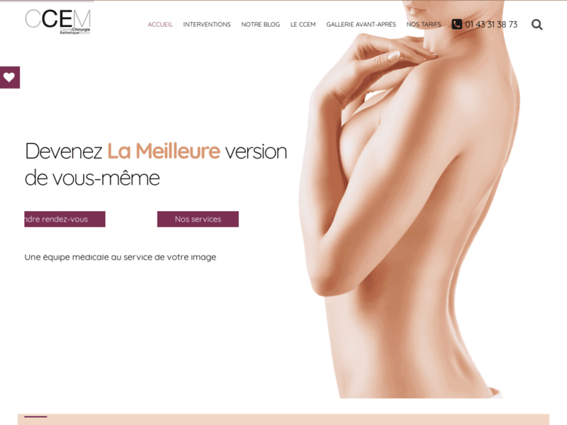 Screenshot du site : Le centre de chirurgie esthétique du marais