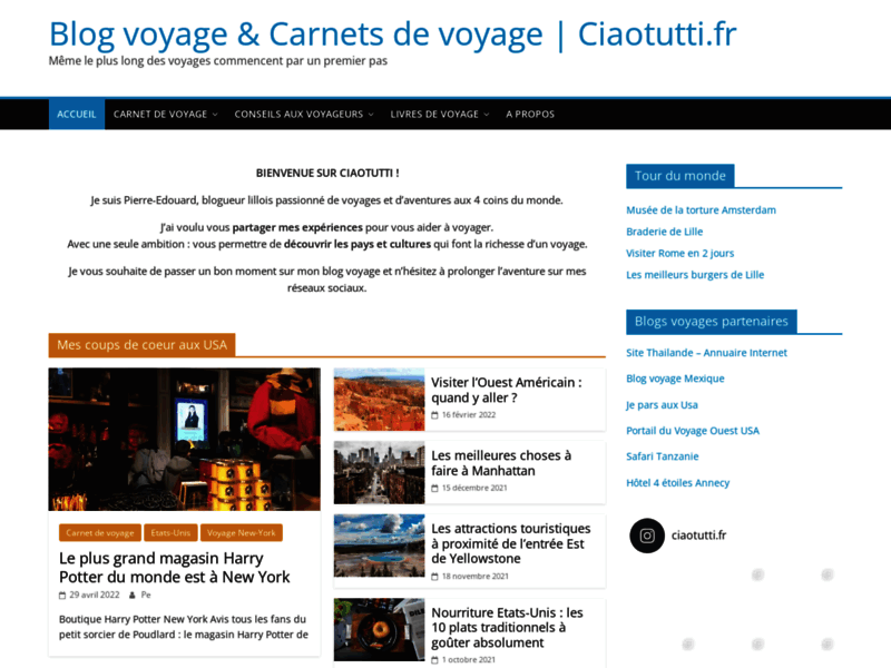 Screenshot du site : Ciaotutti.fr