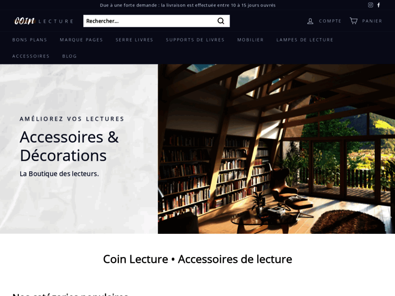 Screenshot du site : Coin Lecture