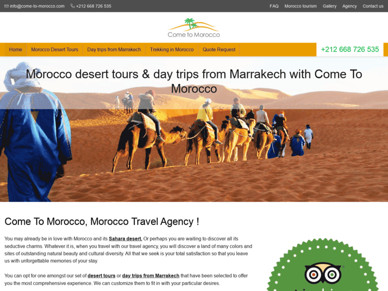 Website's screenshot : Come To Morocco