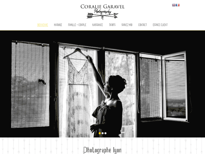 Screenshot du site : Coralie Garavel photographe à Lyon