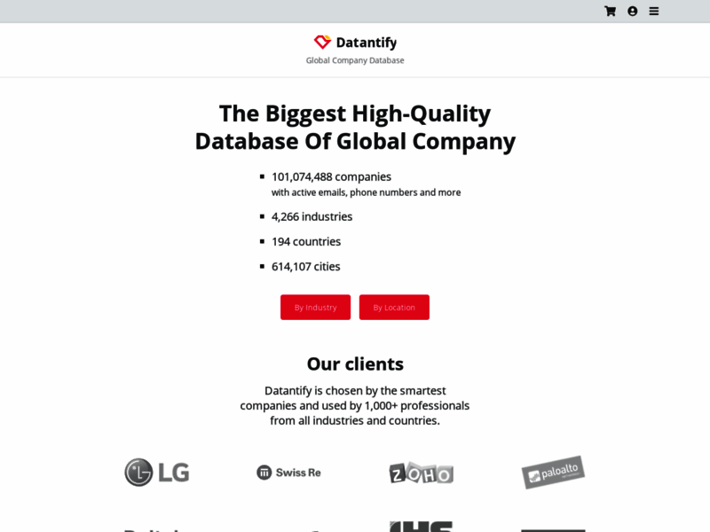 Site screenshot : Datantify - Biggest High-Quality Global Company