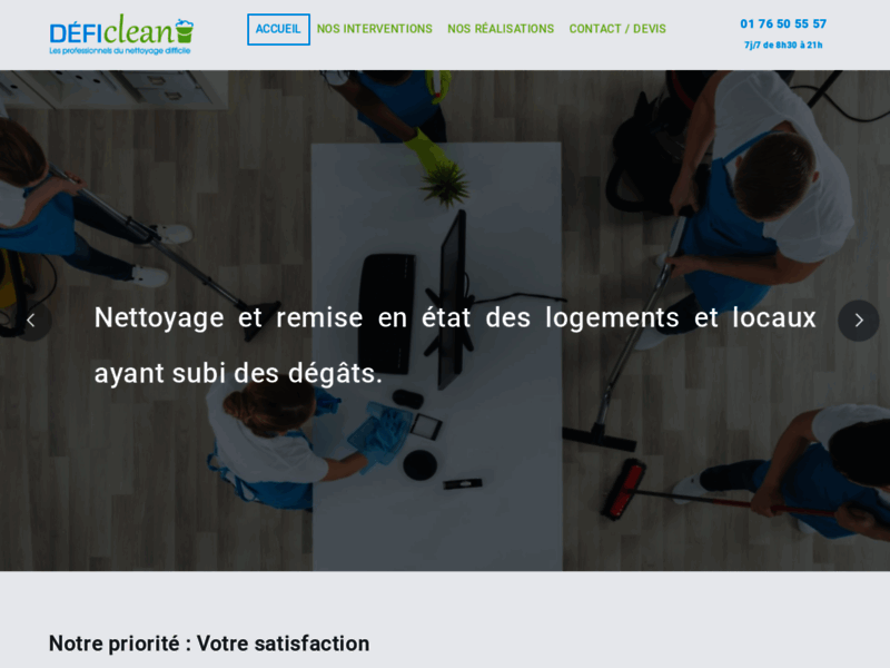 Screenshot du site : Société de nettoyage
