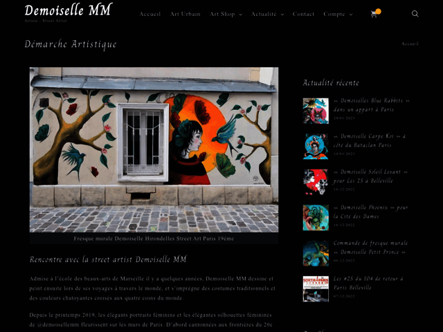 Demoiselle MM, artiste peintre du Street art urbain