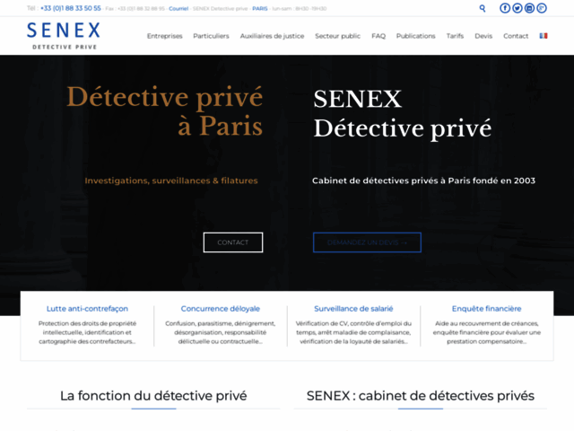 SENEX : agence de detective à Paris
