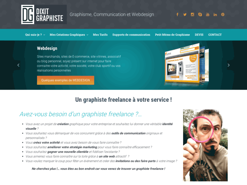 Screenshot du site : DIXIT GRAPHISTE FREELANCE
